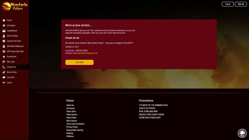 Thumbnail mandarin-palace-casino support