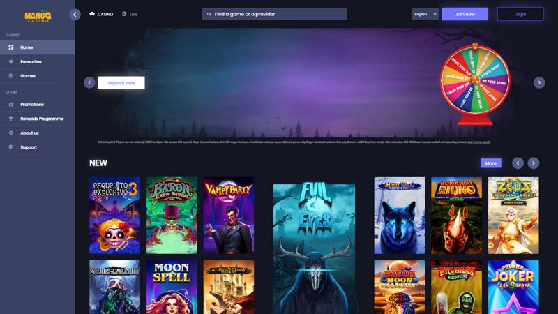 mango-casino lobby screenshot