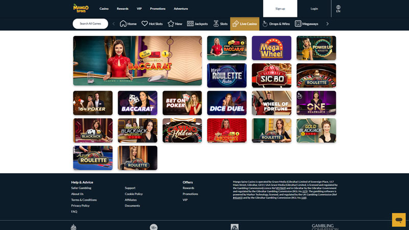 mango-spins live screenshot