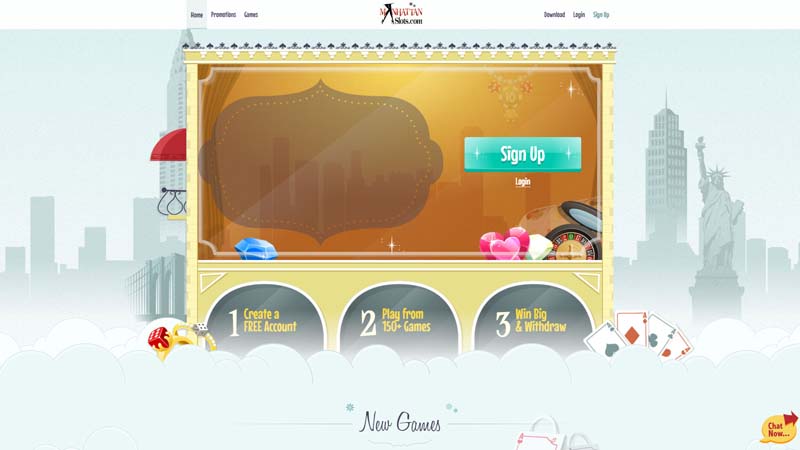 manhattan-slots-casino lobby screenshot