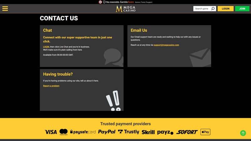 Thumbnail mega-casino support