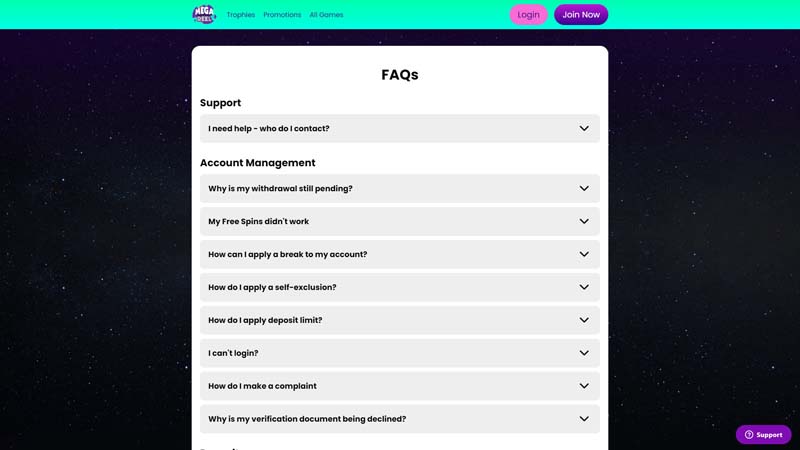 Thumbnail mega-reel-casino support