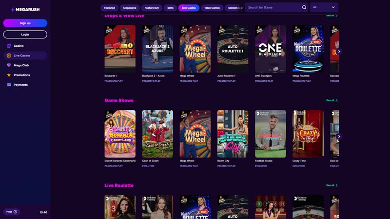 Thumbnail megarush live