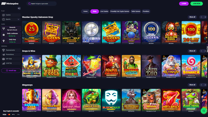 metaspins slots screenshot