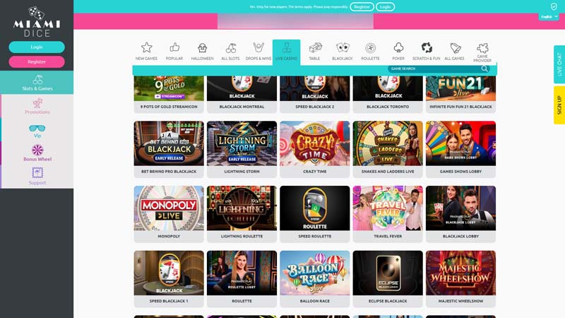 miami-dice-casino live screenshot