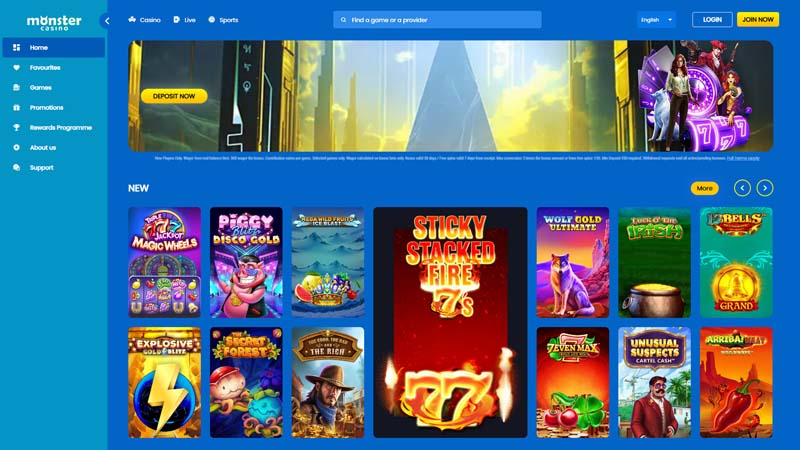 monster-casino lobby screenshot