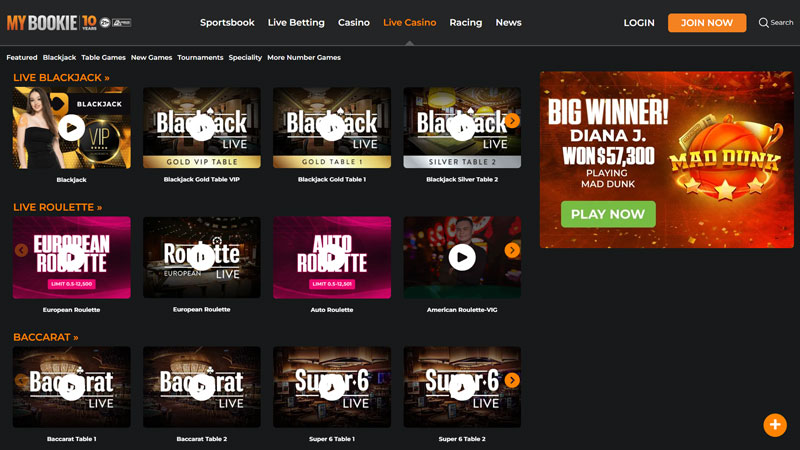 mybookie live screenshot