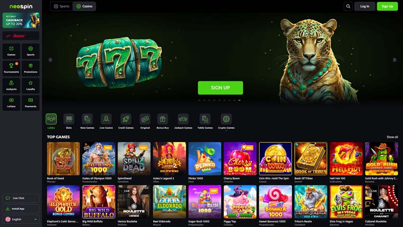 neospin lobby screenshot