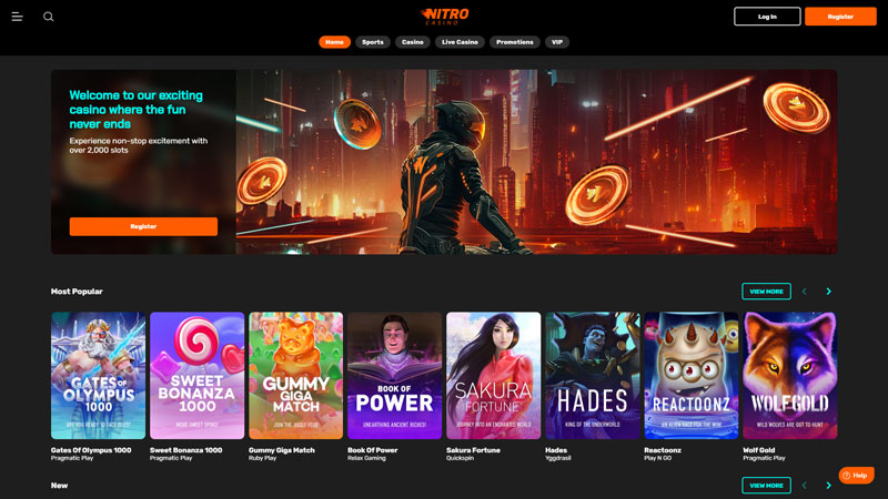 nitrocasino lobby screenshot