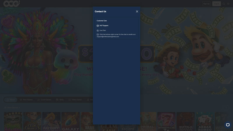 Thumbnail onlinecasinogames support