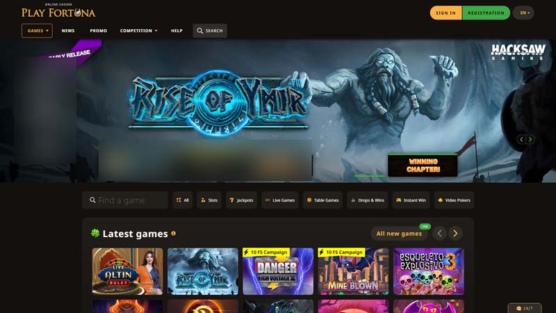 play-fortuna-casino lobby screenshot