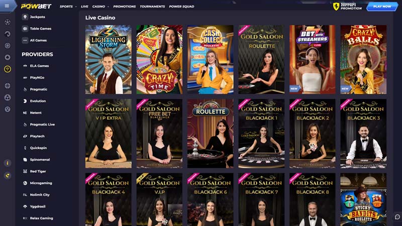 powbet live screenshot