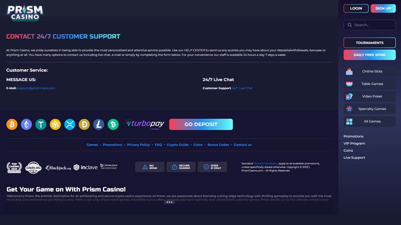 Thumbnail prism-casino support