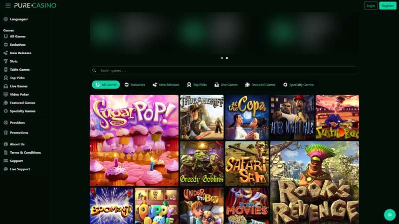 Thumbnail purecasino lobby