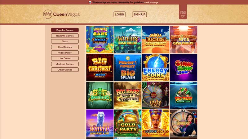 queen-vegas-casino slots screenshot