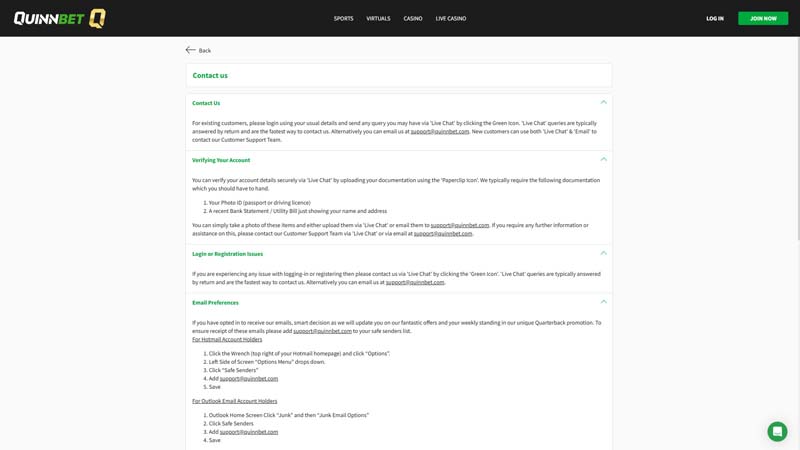 Thumbnail quinnbet support