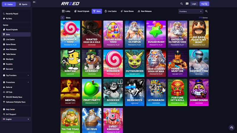 razed slots screenshot