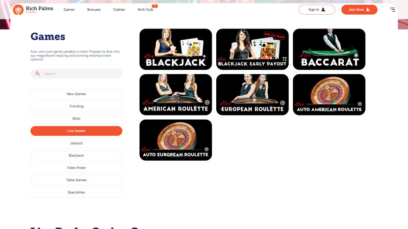 rich-palms live screenshot