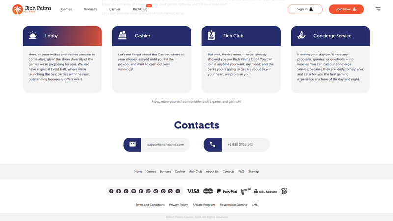 rich-palms support screenshot