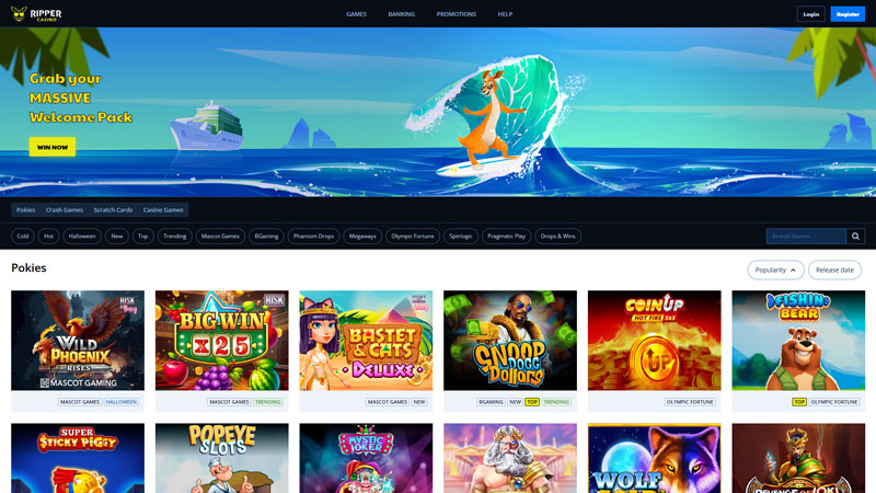 ripper-casino lobby screenshot