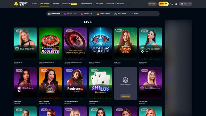 rocketplay live screenshot