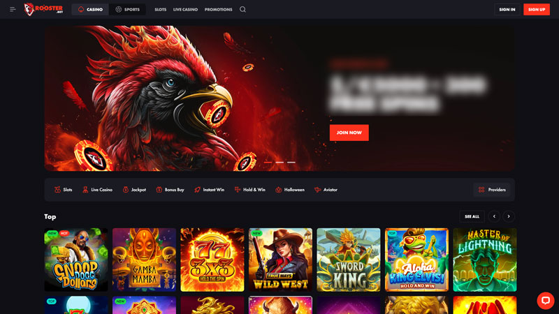 rooster-bet lobby screenshot