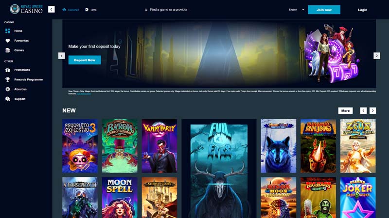 Thumbnail royal-swipe-casino lobby