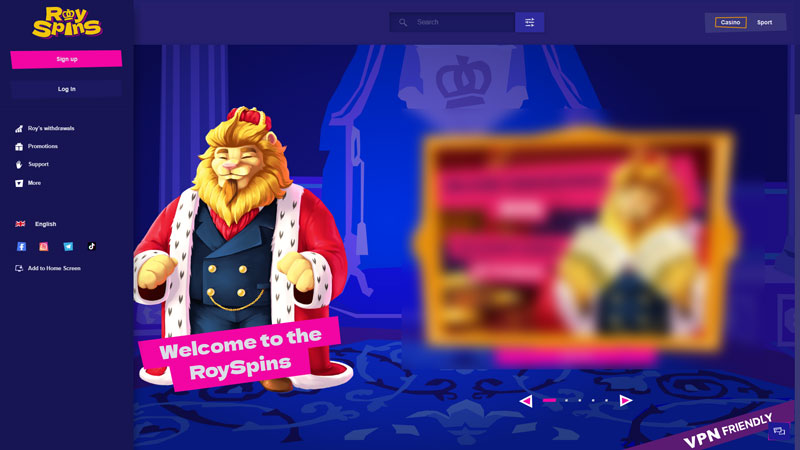 royspins lobby screenshot