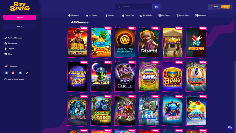 royspins slots screenshot
