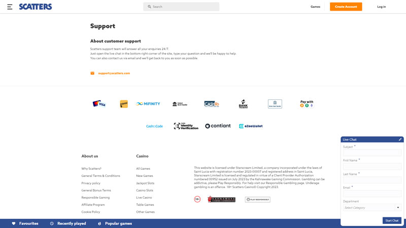 scatters support screenshot