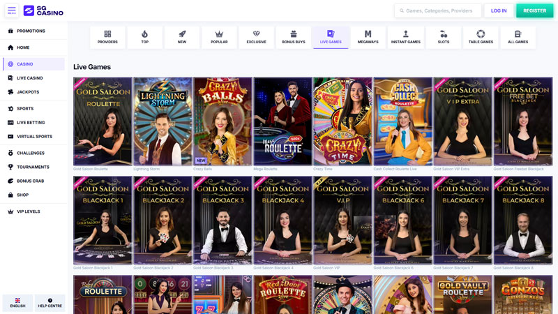 sgcasino live screenshot