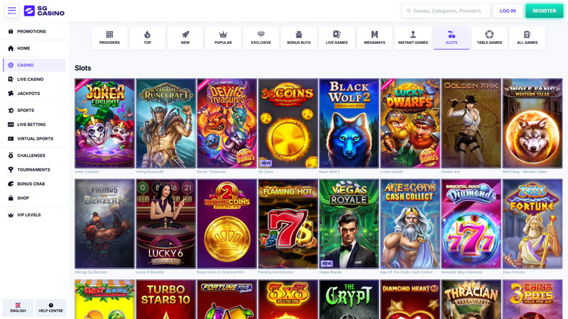 sgcasino slots screenshot
