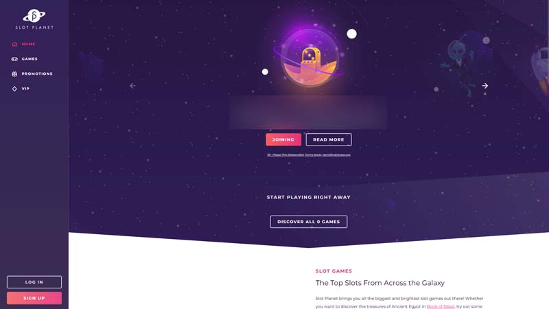 slot-planet-casino lobby screenshot