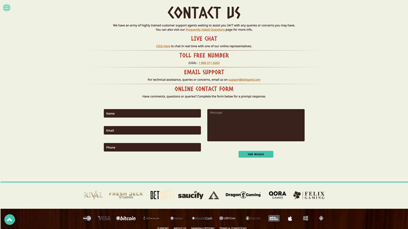 slotgard support screenshot