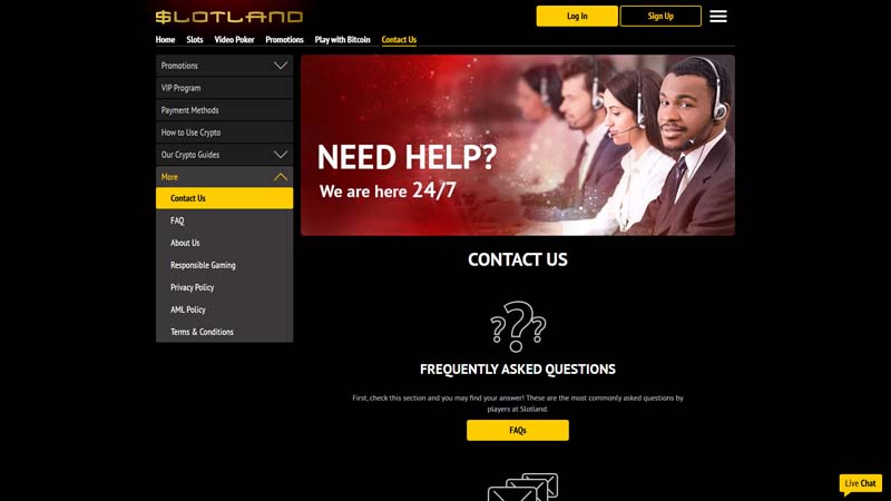 Thumbnail slotland-casino support