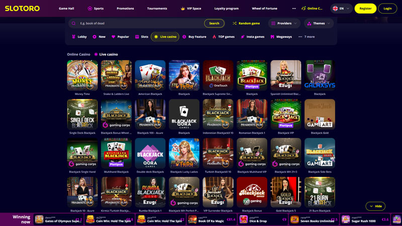 slotoro live screenshot