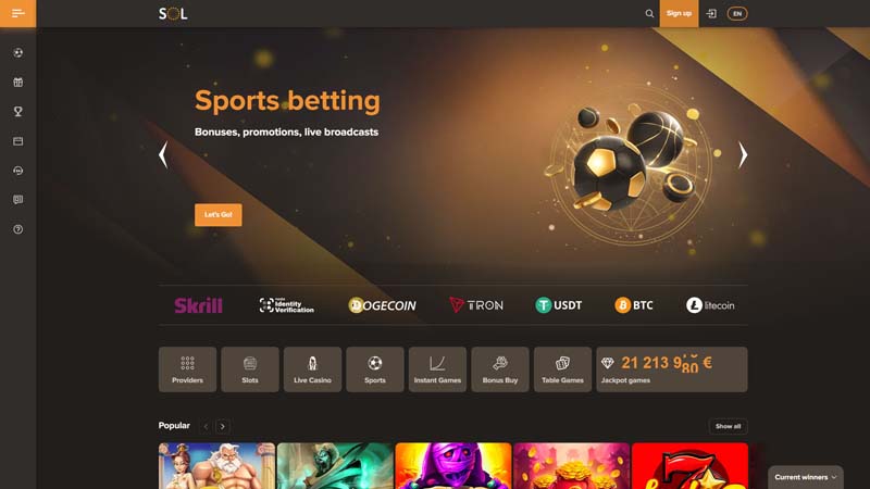 sol-casino lobby screenshot