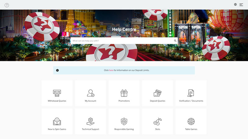 spin-casino support screenshot