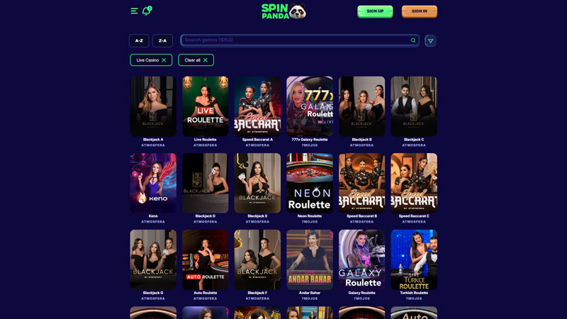 spin-panda live screenshot