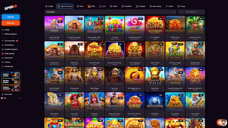 spinch slots screenshot