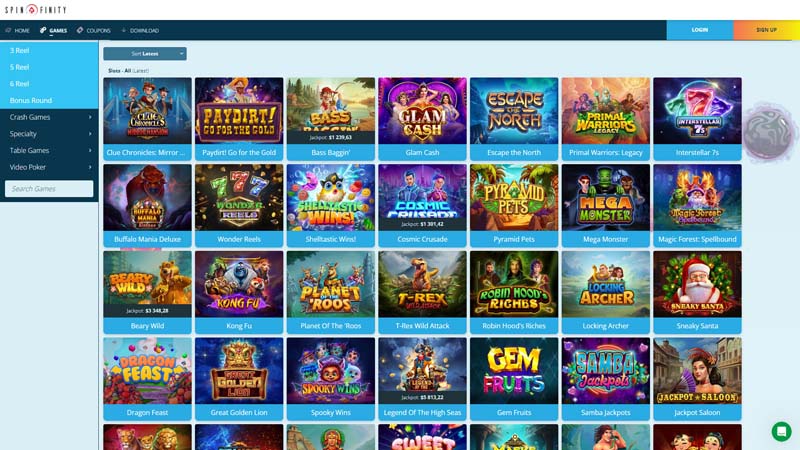 Thumbnail spinfinity slots