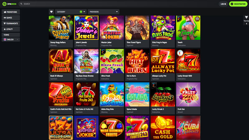 spingreen slots screenshot