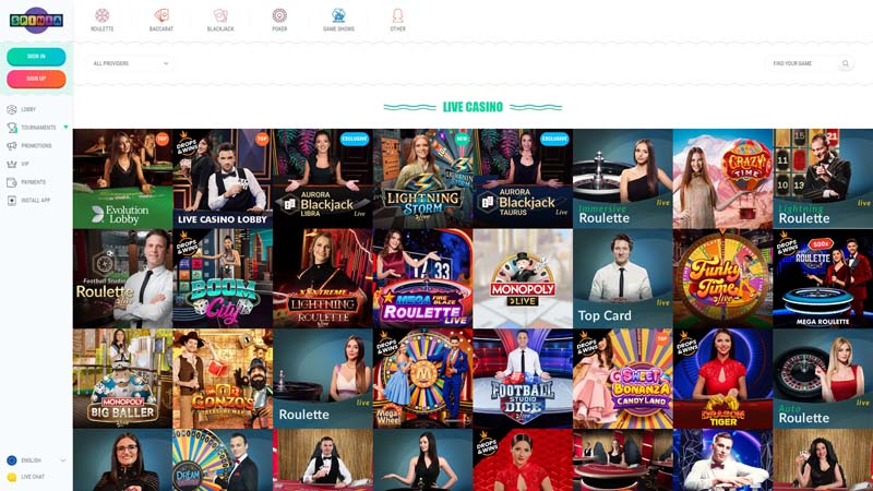 spinia-casino live screenshot