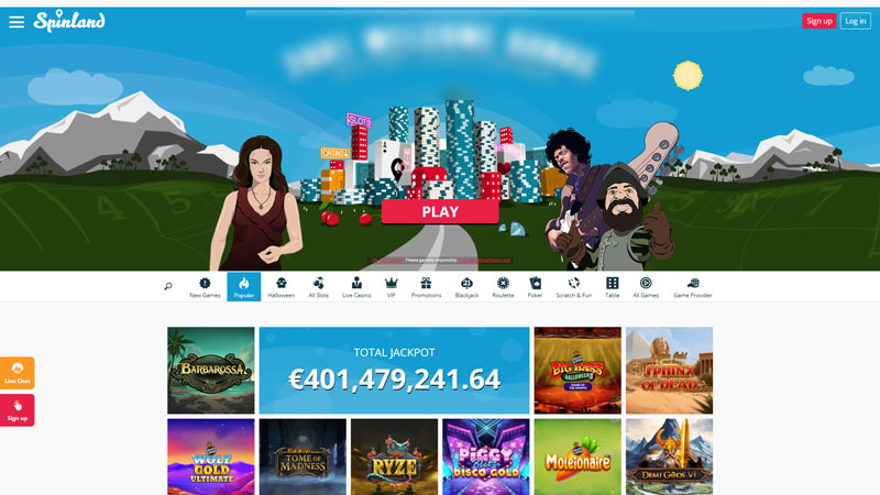 Thumbnail spinland-casino lobby