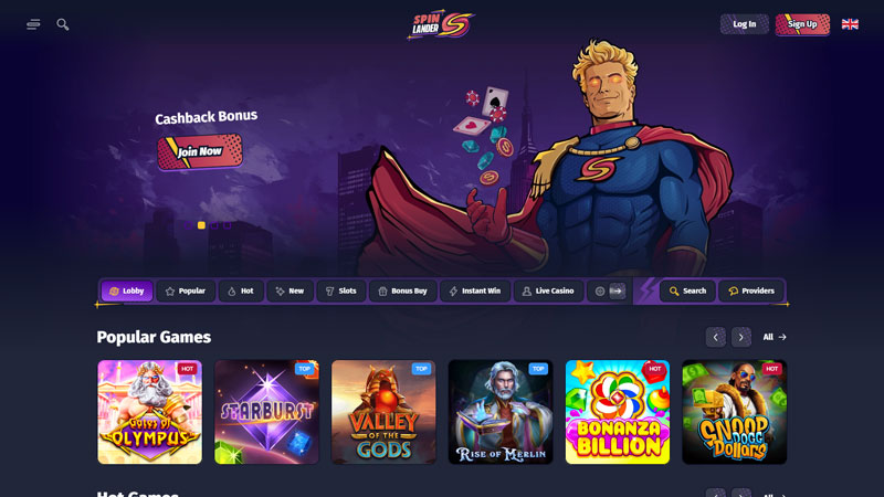 spinlander lobby screenshot