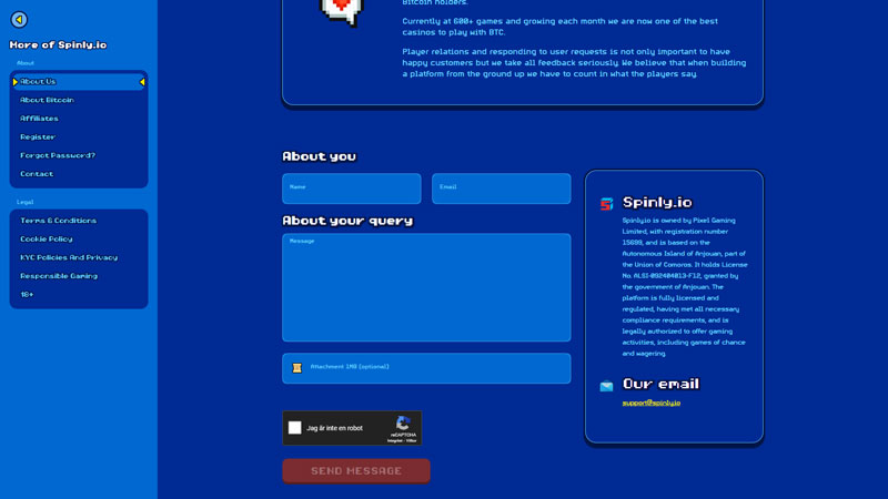 Thumbnail spinly support