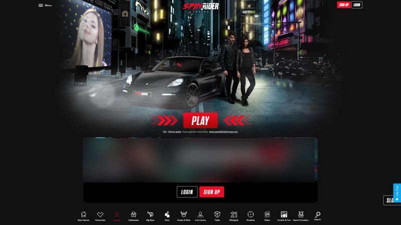 spinrider-casino lobby screenshot