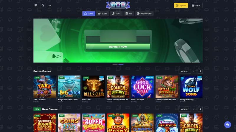 spinshouse lobby screenshot