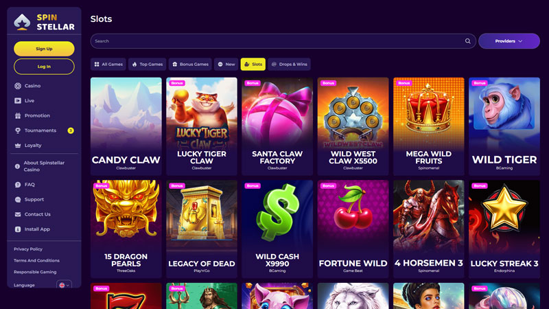 spinstellar slots screenshot