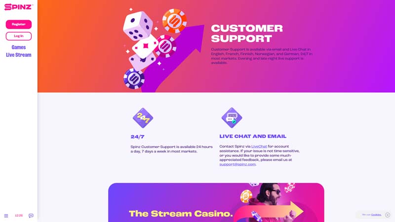 Thumbnail spinz support